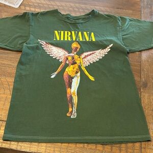 NIRVANA Green Tee with Angel Design